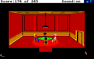 Police Quest: In Pursuit of the Death Angel (Amiga) screenshot: Playing a high stakes game of poker.