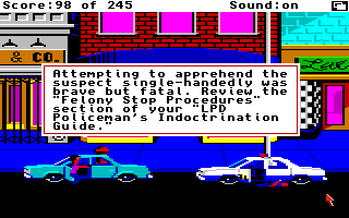 Screenshot of Police Quest: In Pursuit of the Death Angel (Amiga, 1987 ...