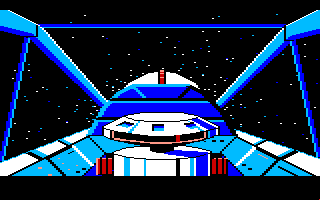 Space Quest: Chapter I - The Sarien Encounter (Amiga) screenshot: Crusing through space.