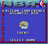 NBA Action Starring David Robinson (Game Gear) screenshot: Choosing team