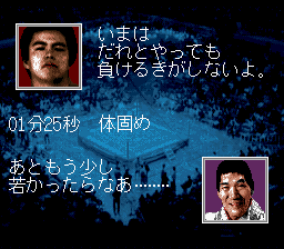 Zen-Nihon Pro Wrestling (SNES) screenshot: The after-match screen
