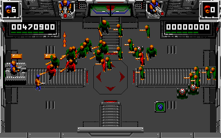Smash T.V. (Atari ST) screenshot: Now they've brought in the heavy artillery