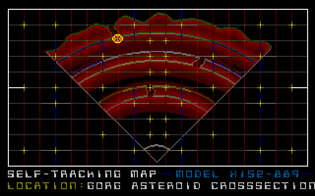 Gateworld: The Home Planet (DOS) screenshot: The map of the Gorg Asteroid Cross-section