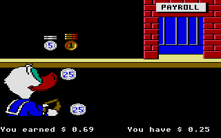Donald Duck's Playground (Atari ST) screenshot: I'm rich!