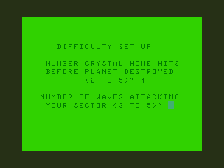 Crystal Revenge! (TRS-80 CoCo) screenshot: Game Setup