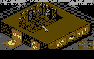 HeroQuest (Commodore 64) screenshot: Discovered a Room