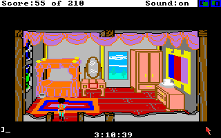 King's Quest III: To Heir is Human (Amiga) screenshot: Manannan's bedroom.