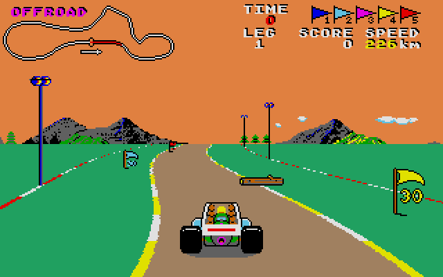 Speed Buggy (Atari ST) screenshot: Offroad Circuit.