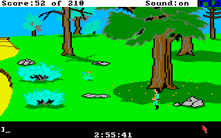 King's Quest III: To Heir is Human (Amiga) screenshot: Under a large tree.