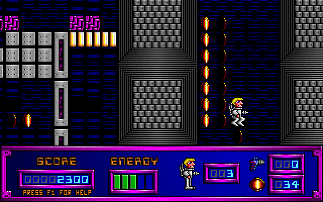Gateworld: The Home Planet (DOS) screenshot: Falling down a chasm.
