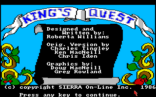 King's Quest (Amiga) screenshot: The title screen.