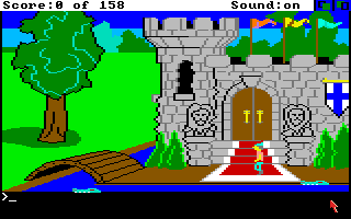 King's Quest (Amiga) screenshot: Near the castle doors.