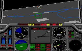 Gunship (Atari ST) screenshot: I'm going down