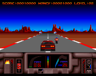 Overlander (Amiga) screenshot: Level 2 starts.