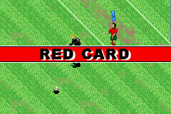 International Superstar Soccer (Game Boy Advance) screenshot: Red card.