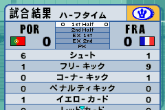 International Superstar Soccer (Game Boy Advance) screenshot: Half time.