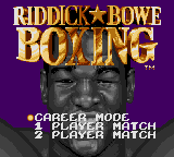 Riddick Bowe Boxing (Game Gear) screenshot: Main title screen