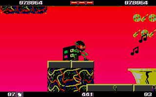 Zool (Atari ST) screenshot: Not the best level graphics I've seen