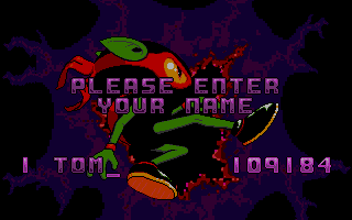 Zool (Atari ST) screenshot: Game over. But I got a high score