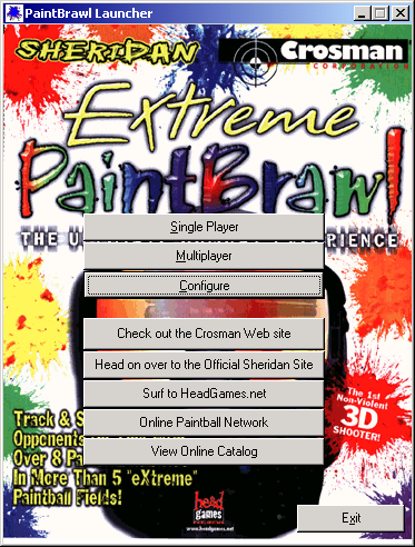 Extreme Paintbrawl (Windows) screenshot: Windows frontend