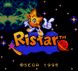 Ristar (Game Gear) screenshot: Main title screen