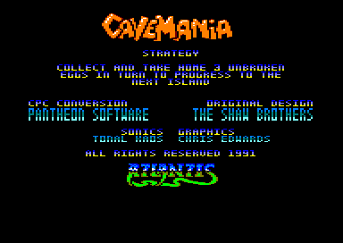 Cavemania (Amstrad CPC) screenshot: Strategy