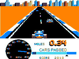 Speed Racer (TRS-80 CoCo) screenshot: Track 4