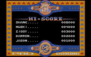 By Fair Means or Foul (Atari ST) screenshot: The high score table