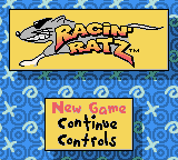 Racin' Ratz (Game Boy Color) screenshot: Title screen and main menu