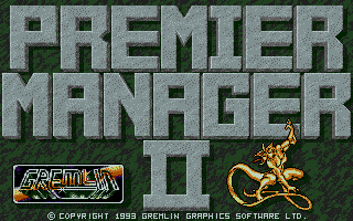 Premier Manager 2 (Atari ST) screenshot: Title screen