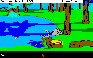 King's Quest II: Romancing the Throne (Amiga) screenshot: Swimming in a pond.