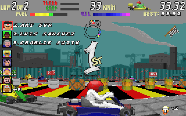 SuperKarts (DOS) screenshot: Yay 1st place!