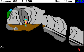 King's Quest (Amiga) screenshot: A stairway leads up here.