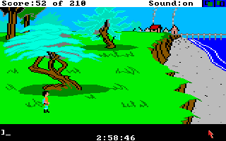 King's Quest III: To Heir is Human (Amiga) screenshot: You can see a town off in the distance.