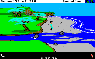 King's Quest III: To Heir is Human (Amiga) screenshot: On the beach.