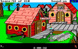King's Quest III: To Heir is Human (Amiga) screenshot: At the seaside town.