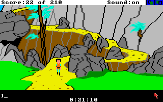 King's Quest III: To Heir is Human (Amiga) screenshot: At the bottom of the mountain path.