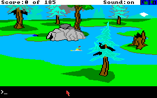 King's Quest II: Romancing the Throne (Amiga) screenshot: Graham can swim as well as walk.
