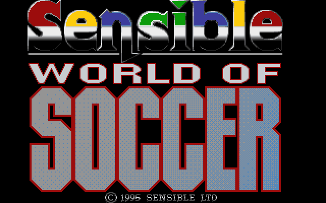 Sensible World of Soccer (DOS) screenshot: Title screen.