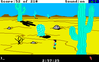 King's Quest III: To Heir is Human (Amiga) screenshot: Trekking through the desert.