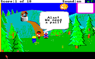Mixed-Up Mother Goose (Amiga) screenshot: Encounter with Jack and Jill