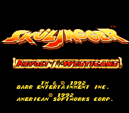 Sküljagger: Revolt of the Westicans (SNES) screenshot: Title screen