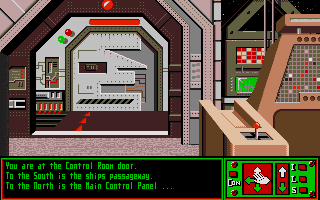 Planet of Lust (Atari ST) screenshot: Exploring the ship