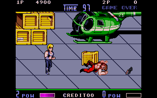 Double Dragon II: The Revenge (Atari ST) screenshot: One enemy down