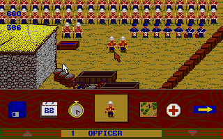 Rorke's Drift (Atari ST) screenshot: Your troops await