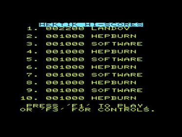 Hektik (VIC-20) screenshot: One could do better