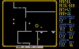Laser Squad (Atari ST) screenshot: Aiming