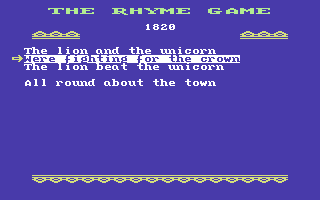 Hey Diddle Diddle (Commodore 64) screenshot: Moving the lines around