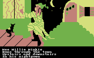 Hey Diddle Diddle (Commodore 64) screenshot: Wee Willie Winkie...