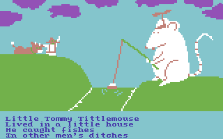 Hey Diddle Diddle (Commodore 64) screenshot: Little Tommy Tittlemouse...